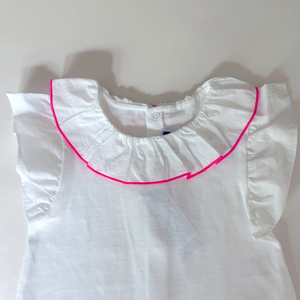 Jacadi Baby Girl Set in White and Pink - Picture 2 of 8